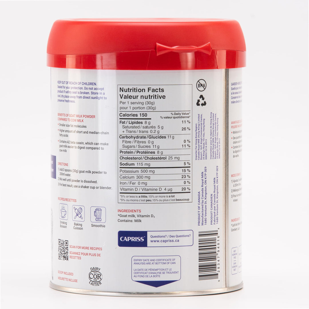 Capriss – Whole Goat Milk Powder – Vitamin D Enriched – 640g