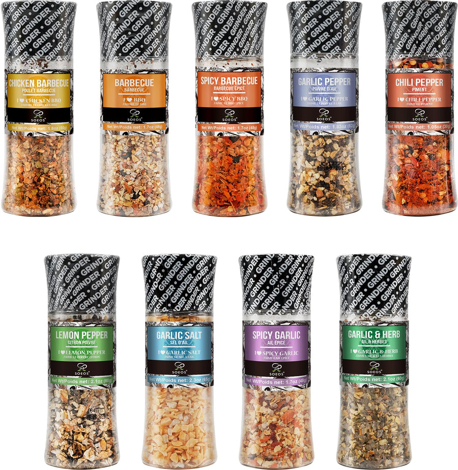 Soeos – Spice Grinder Set – 9 Spices – Set of 9