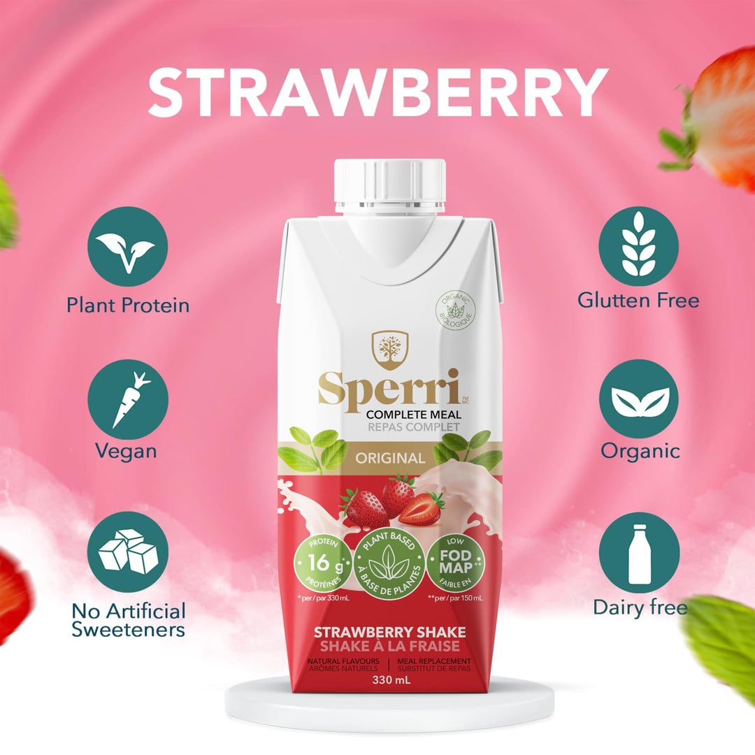 Sperri – Complete Plant-Based Meal Replacement – Strawberry – 330mL, 12 Pack