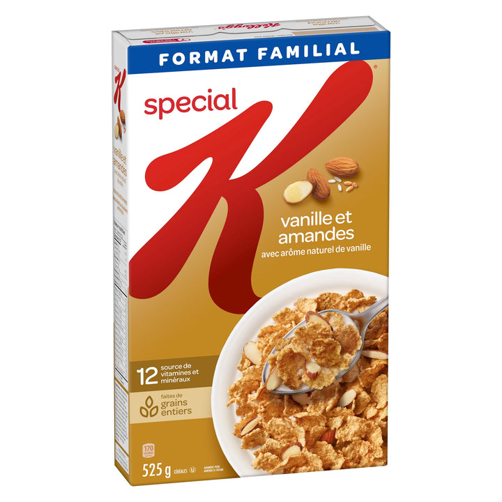 Kellogg's Special K Vanilla Almond Cereal Family Size 2 x 525g – High Fibre Whole Grain - Canadian Distribution - Ships Free Within Canada on Orders Above CAD $199