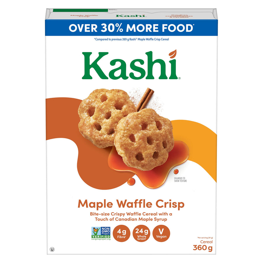 Kashi Maple Waffle Crisp Cereal, 2 x 360 g - Canadian Distribution - Ships Free Within Canada on Orders Above CAD $199