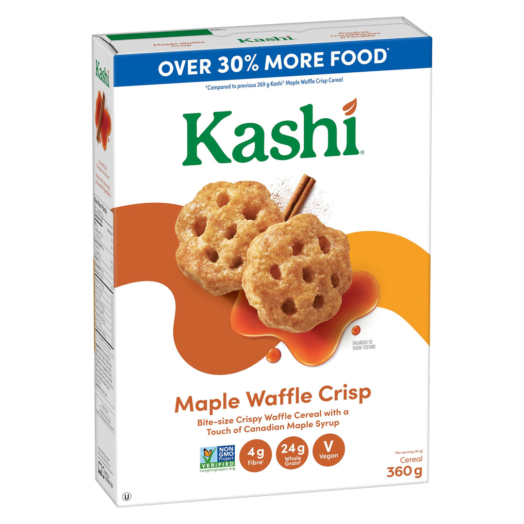 Kashi Maple Waffle Crisp Cereal, 2 x 360 g - Canadian Distribution - Ships Free Within Canada on Orders Above CAD $199