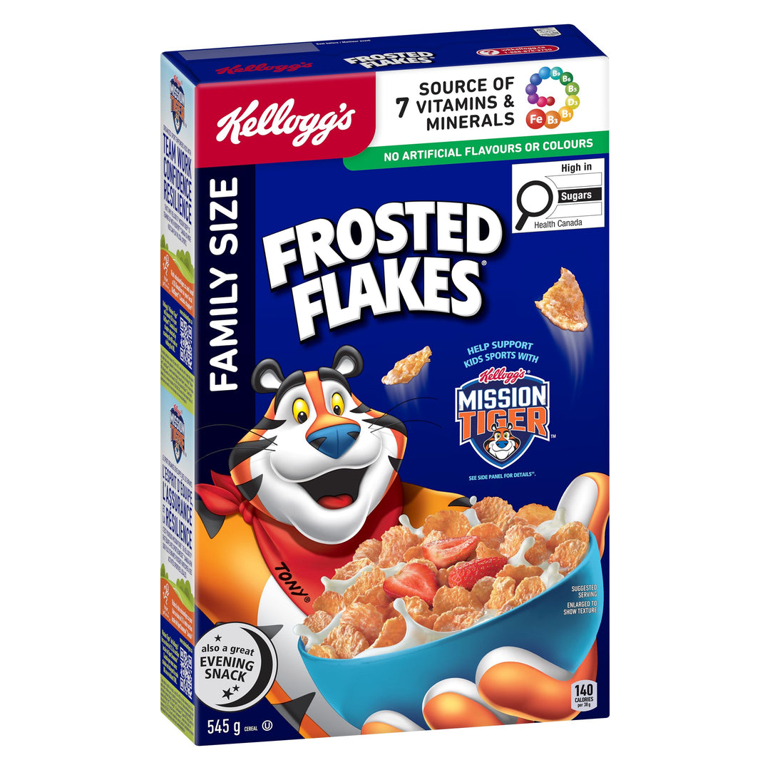 Kellogg's Frosted Flakes® Cereal 2 x 545g – Sweet & Crunchy Flakes - Canadian Distribution - Ships Free Within Canada on Orders Above CAD $199