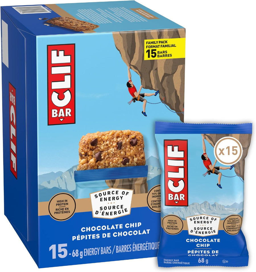 Clif Bar – Energy Bars – Chocolate Chip – 15 Pack (1.02 kg)