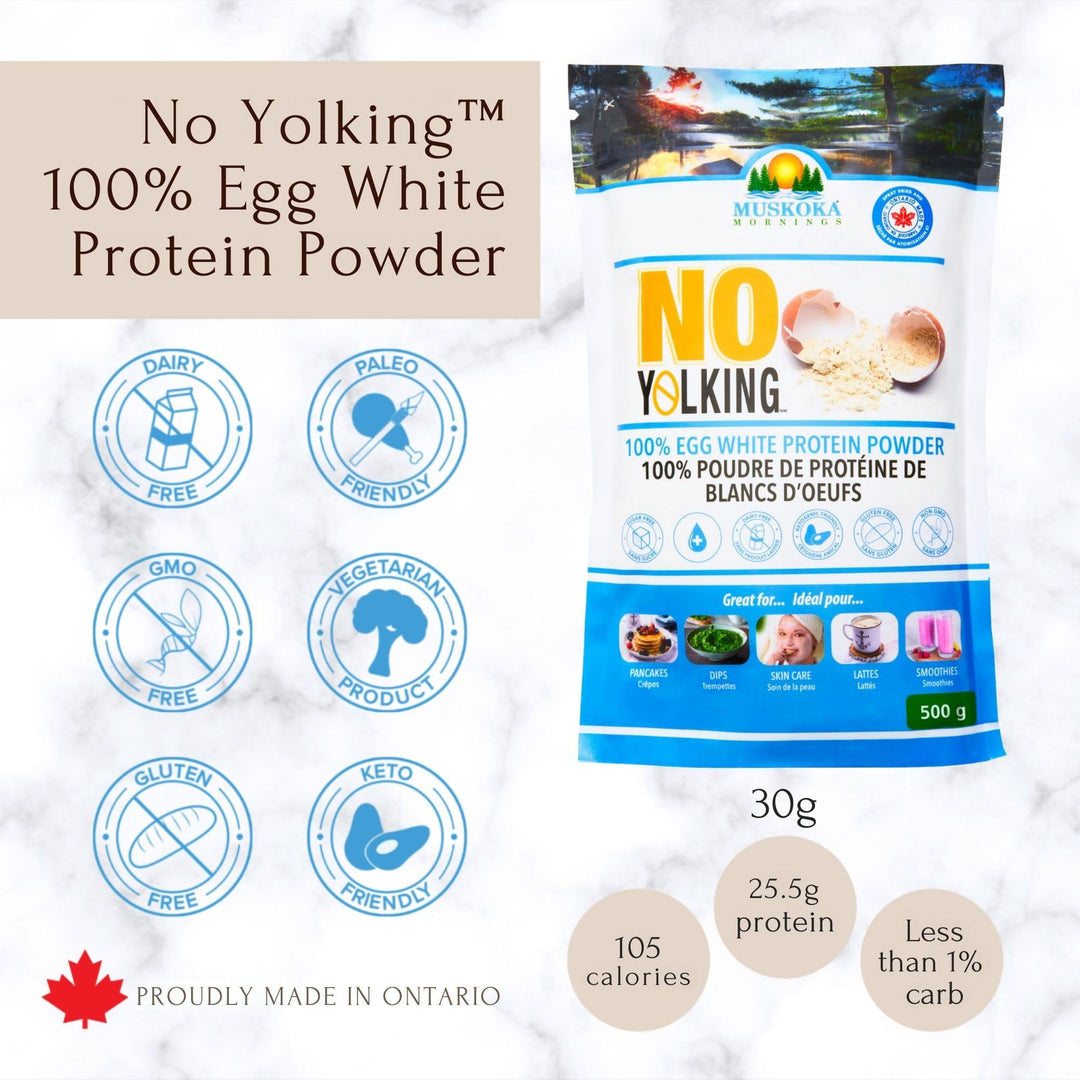 Muskoka Mornings – No Yolking Egg White Protein Powder – Unflavoured – 500g