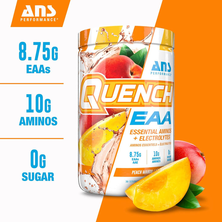 Quench – Poudre d'AAEs + Électrolytes – Pêche Mangue
