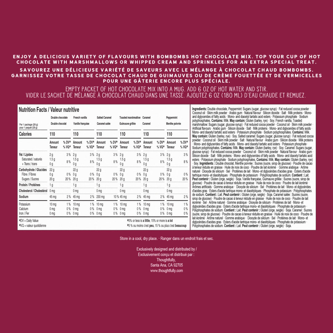 Bombombs – Hot Chocolate Mix Gift Set – Mini Cup Packs – Set of 6