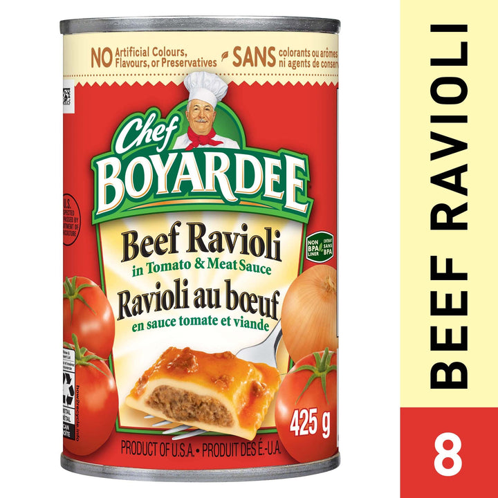 Chef Boyardee Beef Ravioli, 425g (8-Pack) - Canadian Distribution - Ships Free Within Canada on Orders Above CAD $199