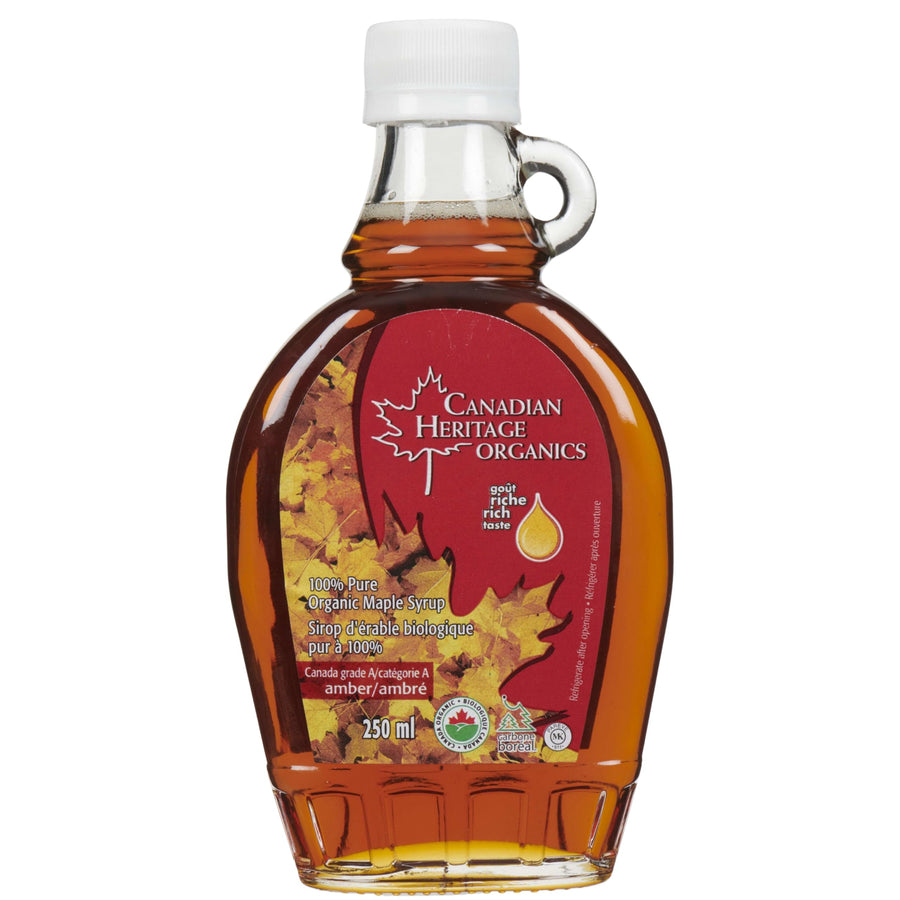 Canadian Heritage Organics Organic Amber Maple Syrup – 2 x 250 mL - Canadian Distribution - Ships Free Within Canada on Orders Above CAD $199