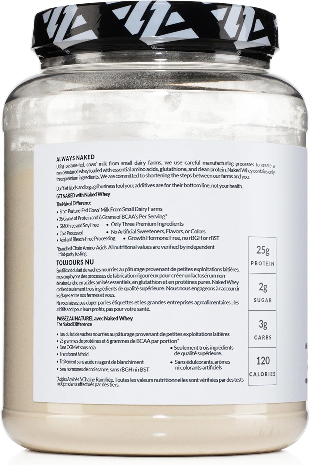 NAKED – Whey Protein Powder – Unflavored – 2 lb