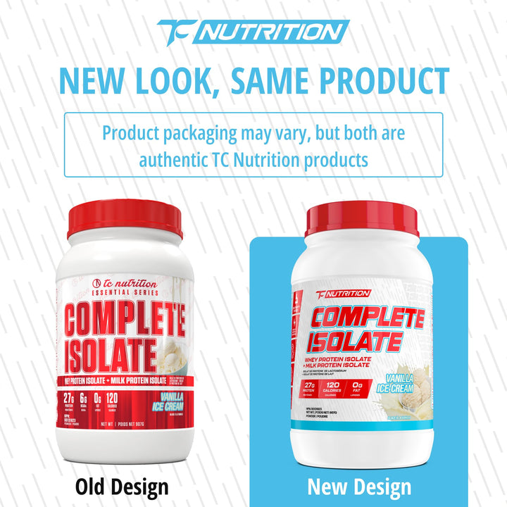 Complete Isolate – Whey + Milk Protein Isolate – Vanilla Ice Cream – 2 lb