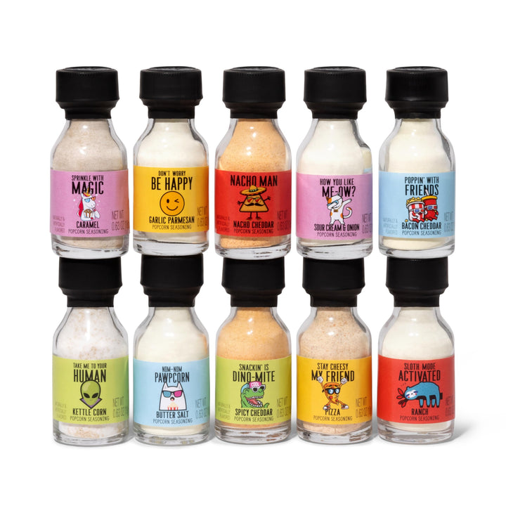 Thoughtfully – Popcorn Seasoning Sampler – 10 Flavours – Pack of 10