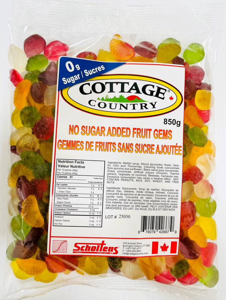 Cottage Country – Astra Sweets Zero Sugar Fruit Gems – Original – 850g