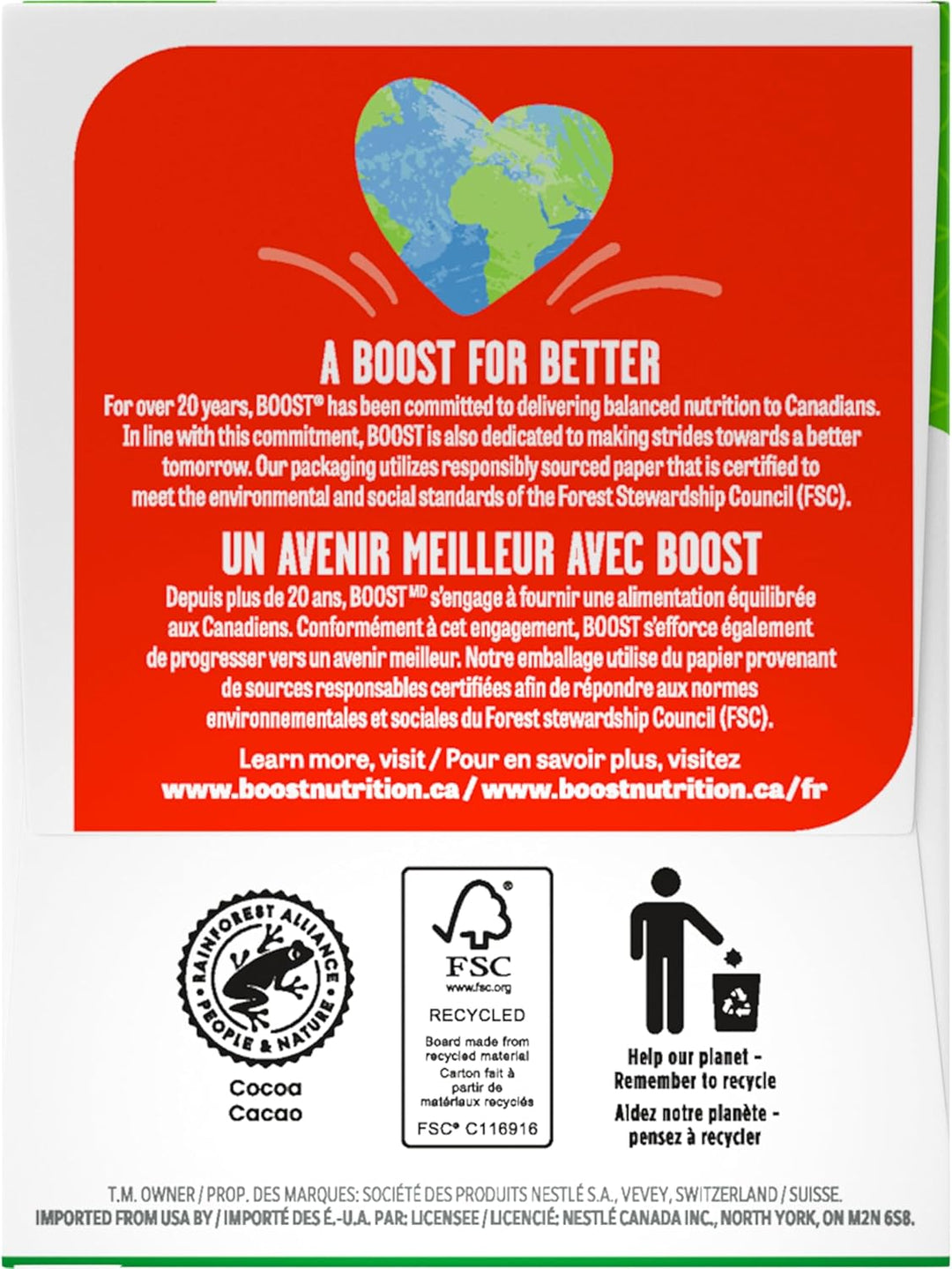 BOOST – High Protein Meal Drink – Chocolate – 24 x 237 ml