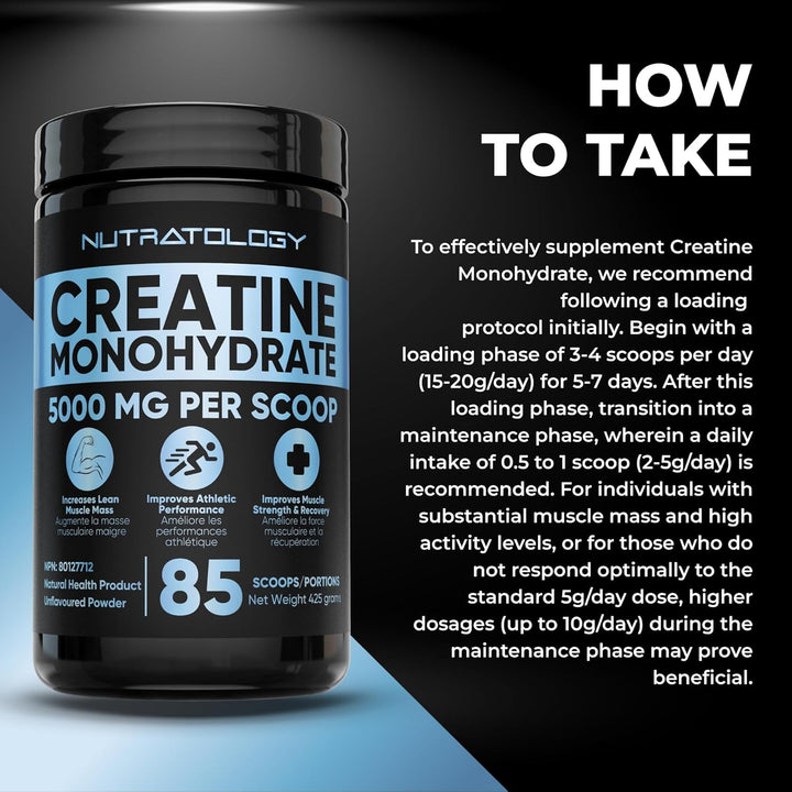 Pure – Creatine Monohydrate Powder – 425 g, 85 Servings