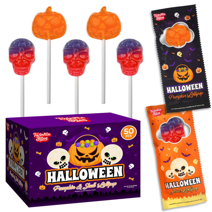 Generic – Halloween Lollipops – Pumpkin & Skull – 50 Pack
