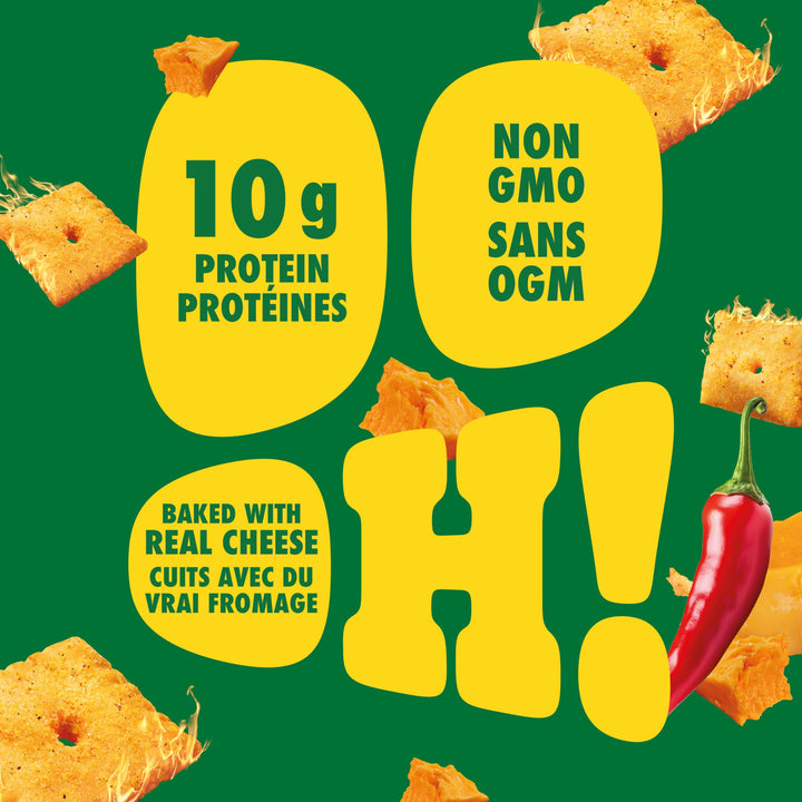 Pure Protein Hot & Spicy Cheesy Crackers - 10g Protein Per Serving, 8-Pack - Canadian Distribution - Ships Free Within Canada on Orders Above CAD $199