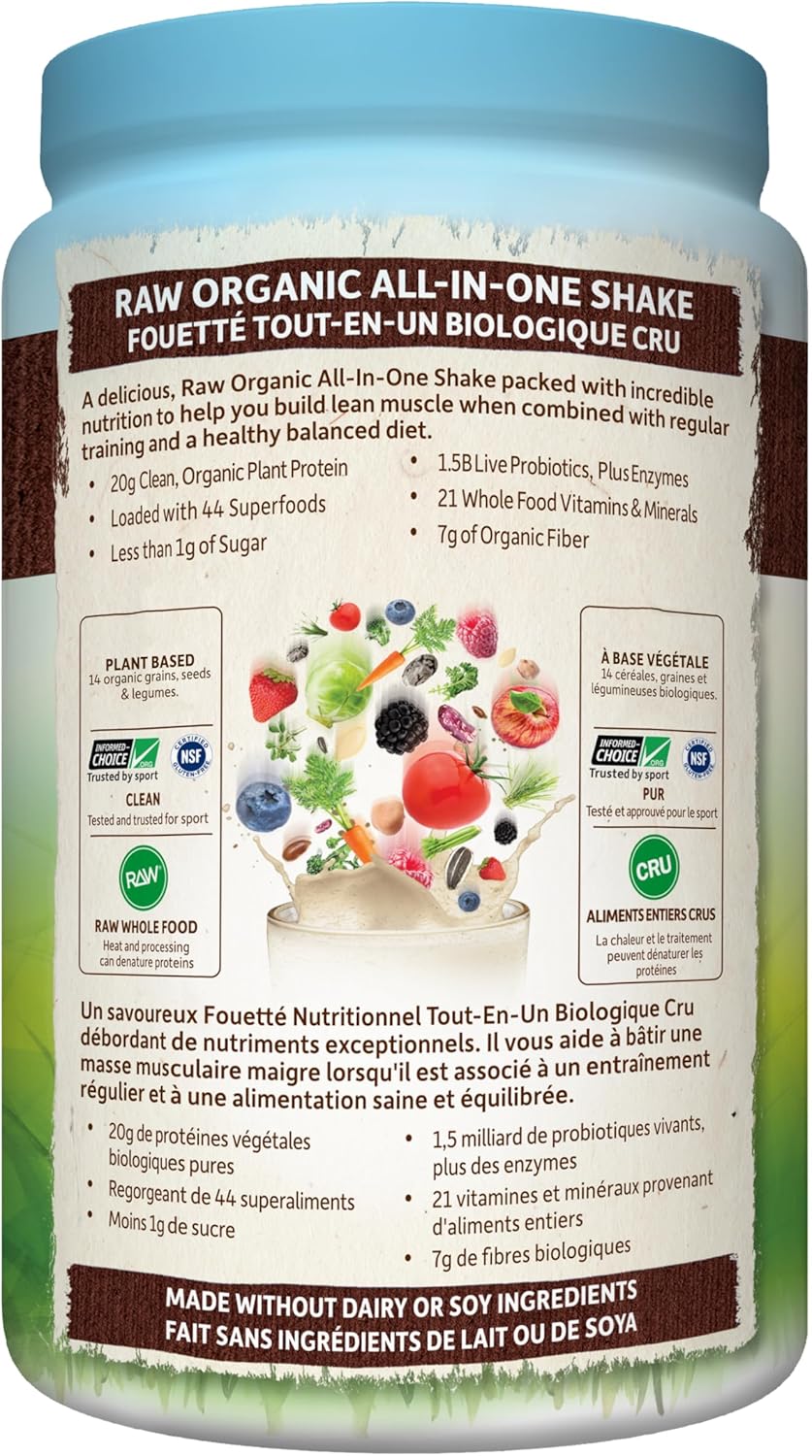 Garden of Life – Boisson nutritionnelle complète crue – Chocolat – 1017 g, 28 portions
