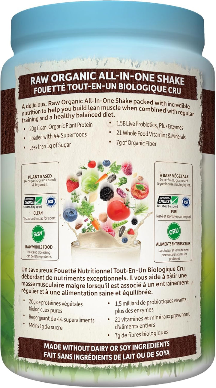 Garden of Life – Boisson nutritionnelle complète crue – Chocolat – 1017 g, 28 portions