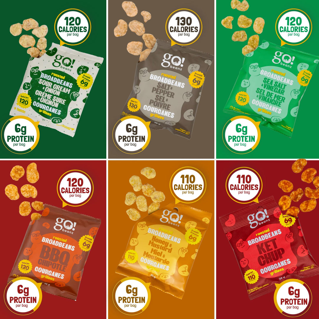 GoBeanz – Crunchy Roasted Broad Beans – Variety Pack – 24 × 28g