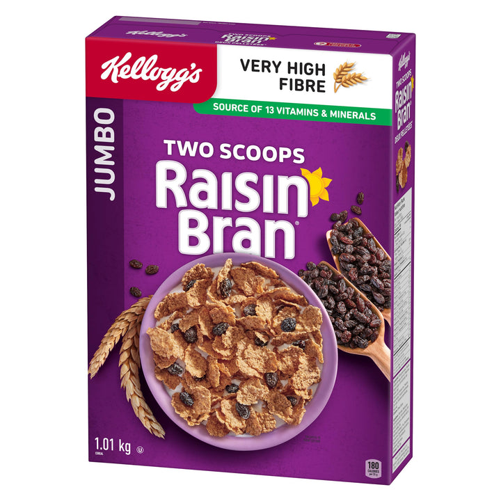 Kellogg's Two Scoops Raisin Bran Cereal Crunch 2 x 1010g - Canadian Distribution - Ships Free Within Canada on Orders Above CAD $199