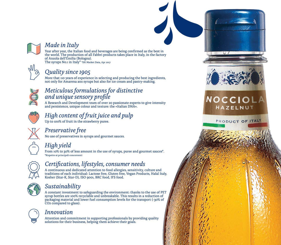 Fabbri – Flavoring Syrup – Hazelnut – 1L