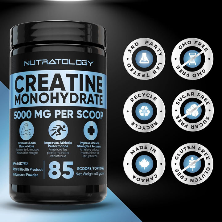 Pure – Creatine Monohydrate Powder – 425 g, 85 Servings