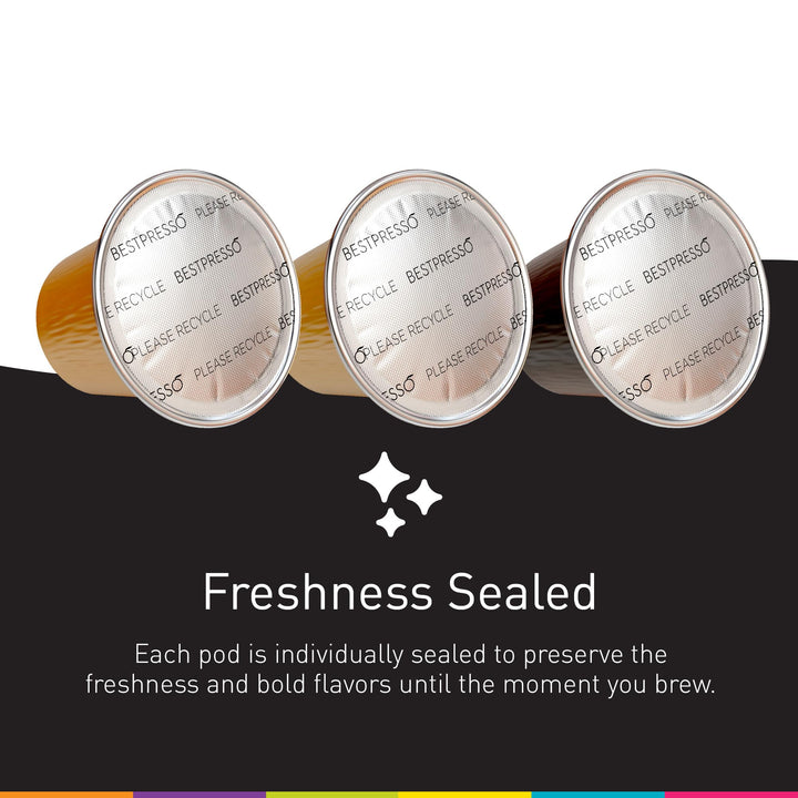 Bestpresso – Coffee Pods for Nespresso – Caramel/Vanilla/Chocolate Variety – 120 Pods