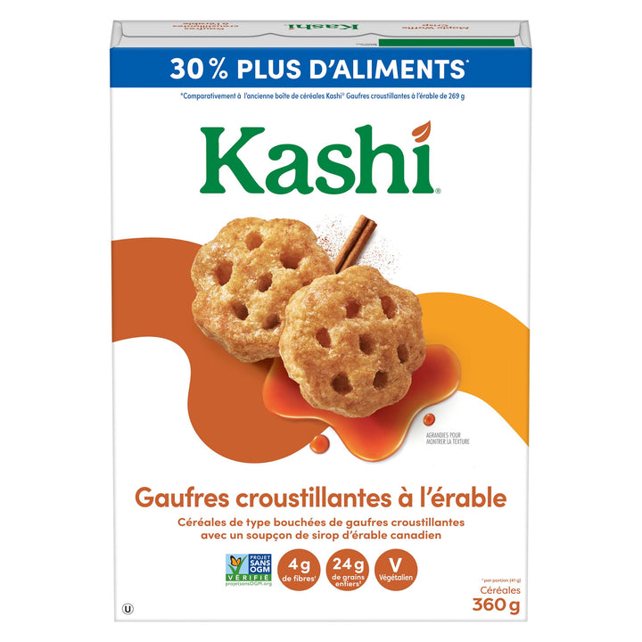 Kashi Maple Waffle Crisp Cereal, 2 x 360 g - Canadian Distribution - Ships Free Within Canada on Orders Above CAD $199