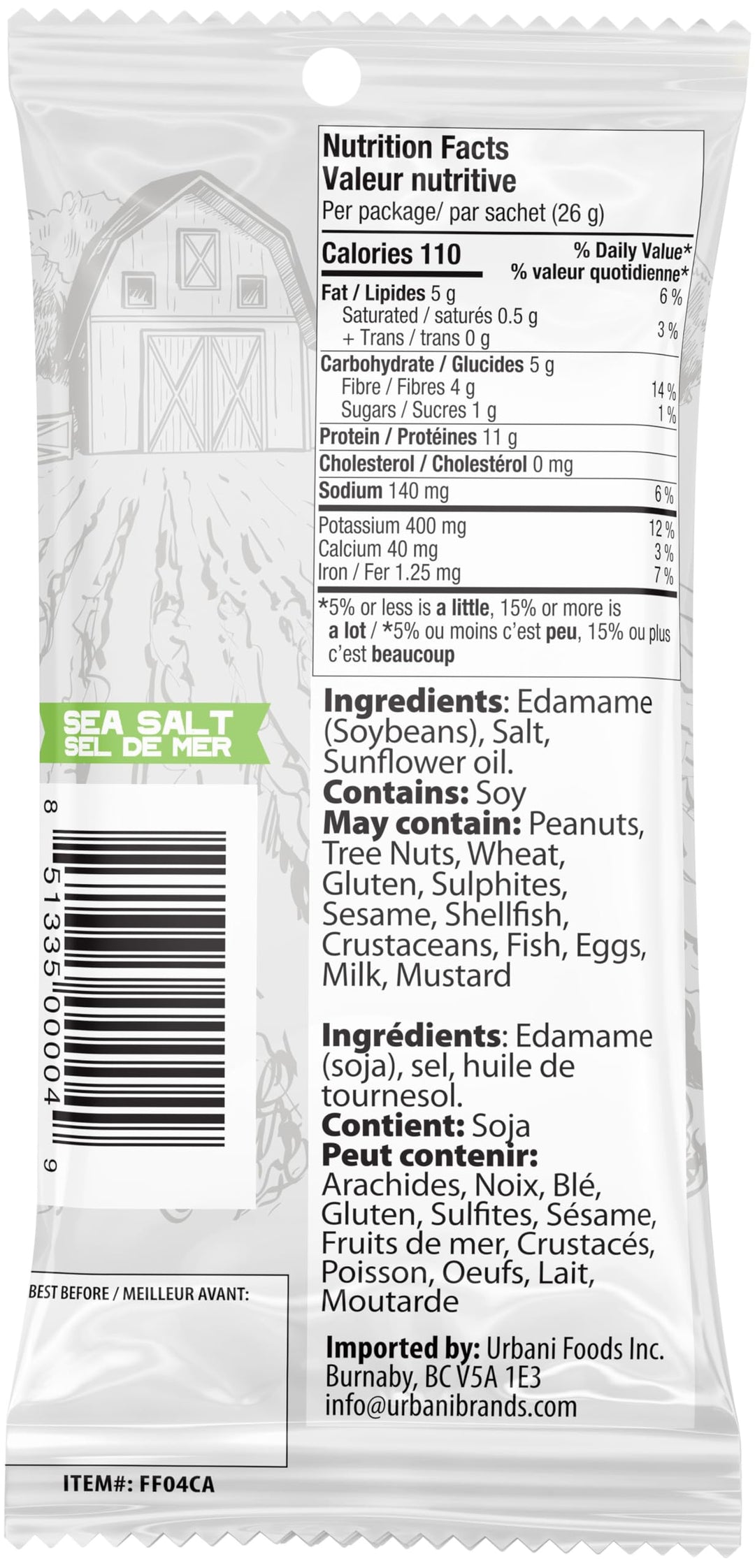 Far Field – Roasted Edamame – Sea Salt – 20 × 26g – High Protein