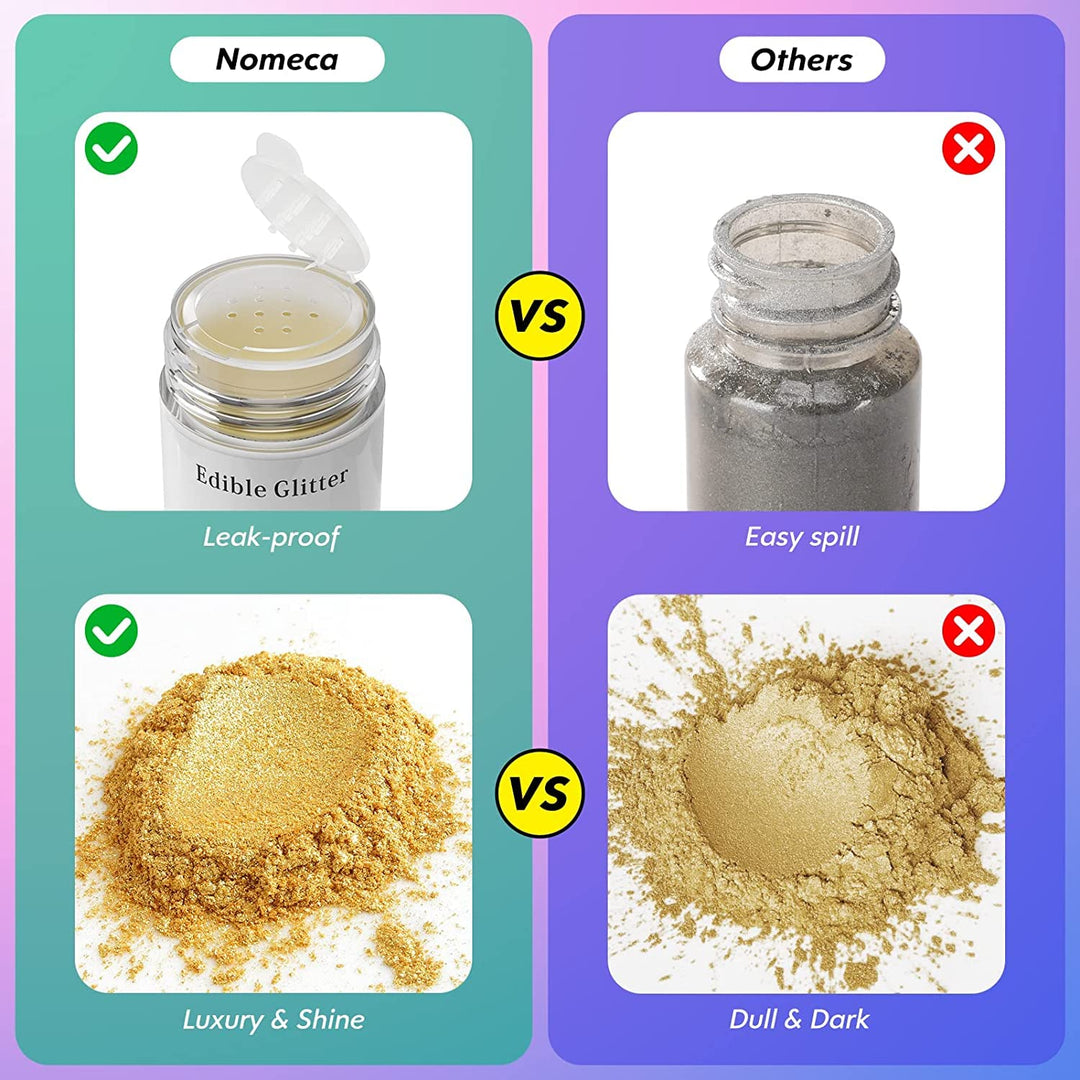 Nomeca – Edible Glitter – 10 Colours – 5g Each – Food grade shimmer
