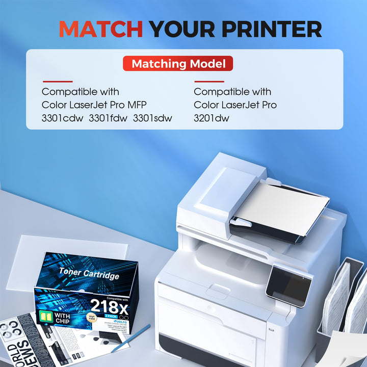 SUDLTO 218X W2180X Black Toner Cartridges with Chip - High Yield 2-Pack for HP Color LaserJet Pro MFP - Canadian Distribution - Ships Free Within Canada on Orders Above CAD $199