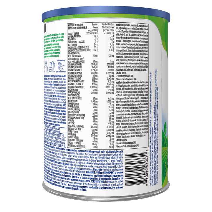 Good Start Organic Iron Fortified Milk-Based Infant Formula Powder, 800g - Canadian Distribution - Ships Free Within Canada on Orders Above CAD $199