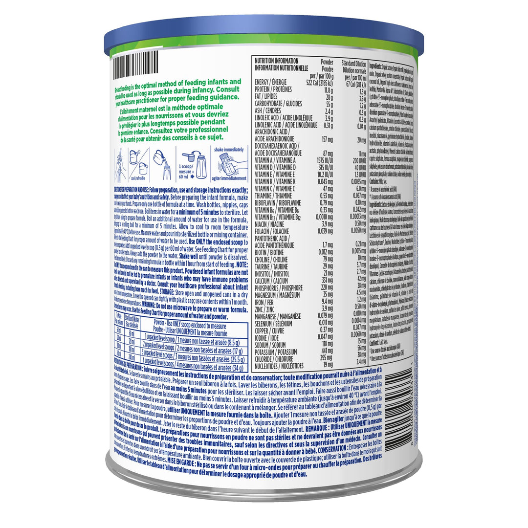 Good Start Organic Iron Fortified Milk-Based Infant Formula Powder, 800g - Canadian Distribution - Ships Free Within Canada on Orders Above CAD $199