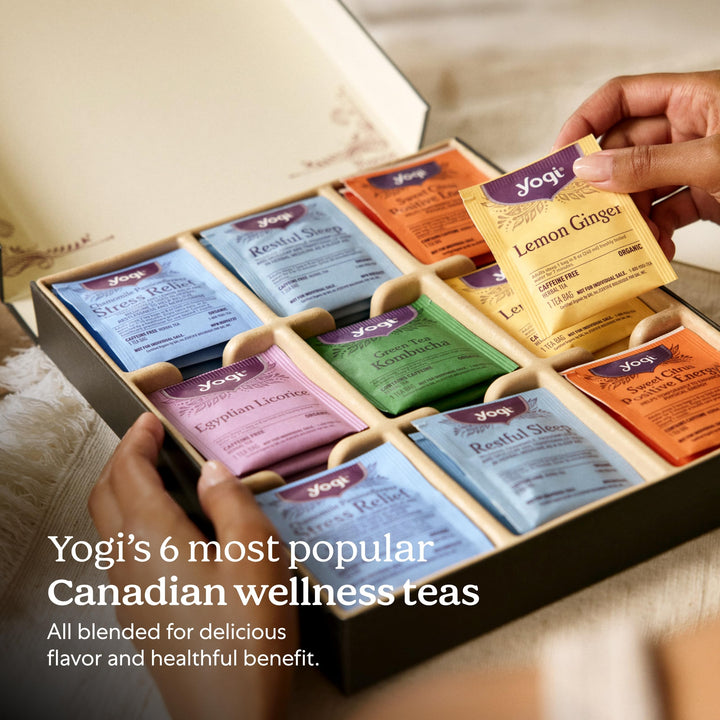Yogi – Organic Tea Sampler – Assorted Wellness Teas – 45 Bags