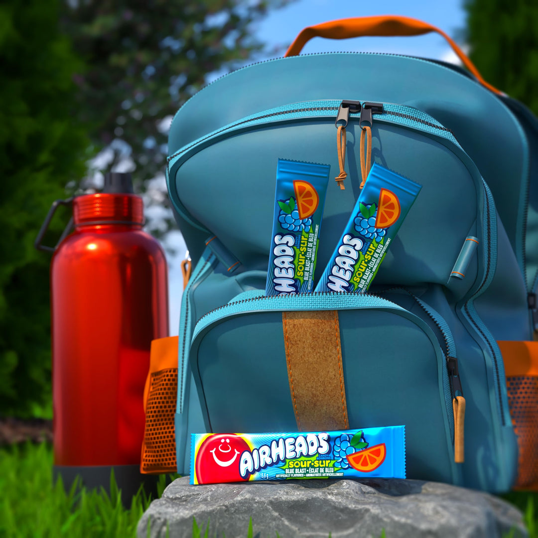 Airheads Sour Blue Blast Candy Bars - 2 x Pack of 36 (15.6g Each) - Canadian Distribution - Ships Free Within Canada on Orders Above CAD $199