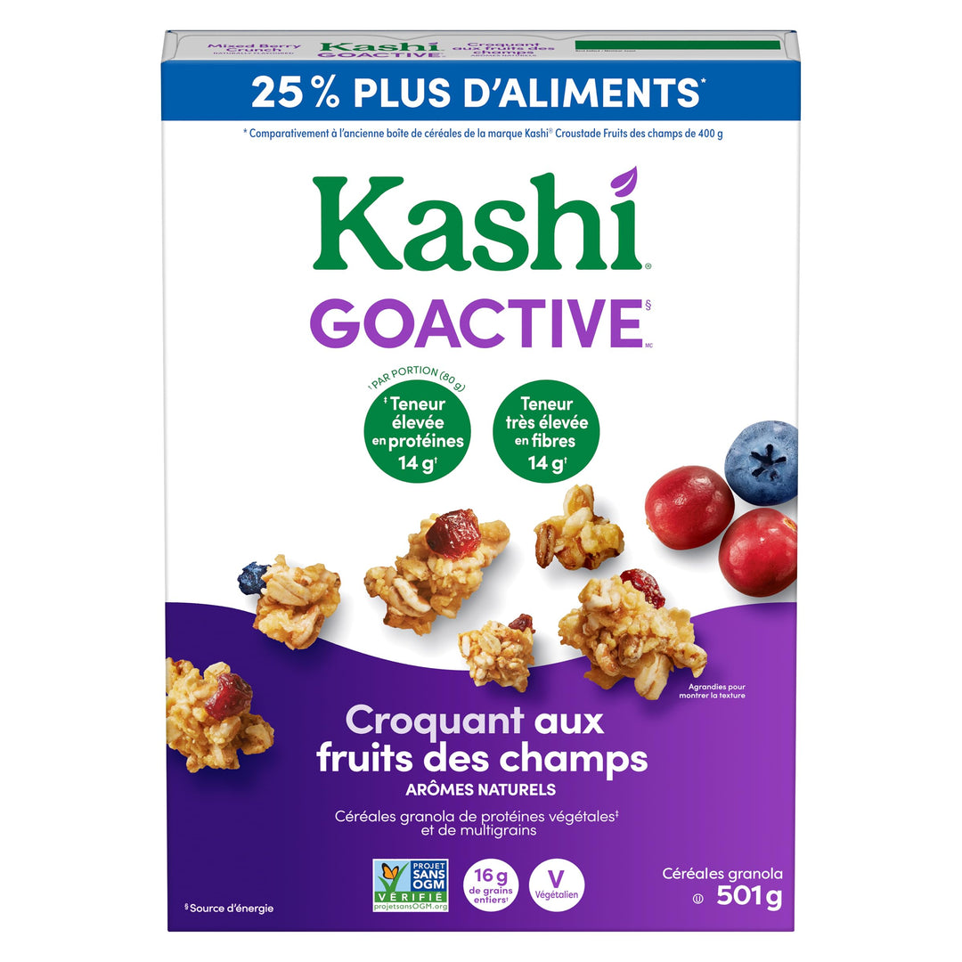 Kashi GoActive Mixed Berry Crunch Granola Cereal 2 x 501g - Canadian Distribution - Ships Free Within Canada on Orders Above CAD $199