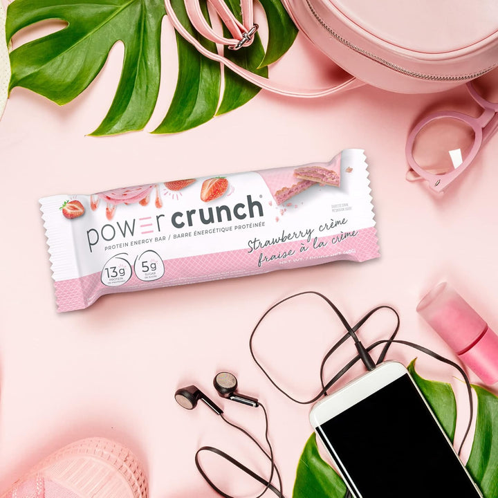 Power Crunch – Barre protéinée – Crème à la fraise – Lot de 12