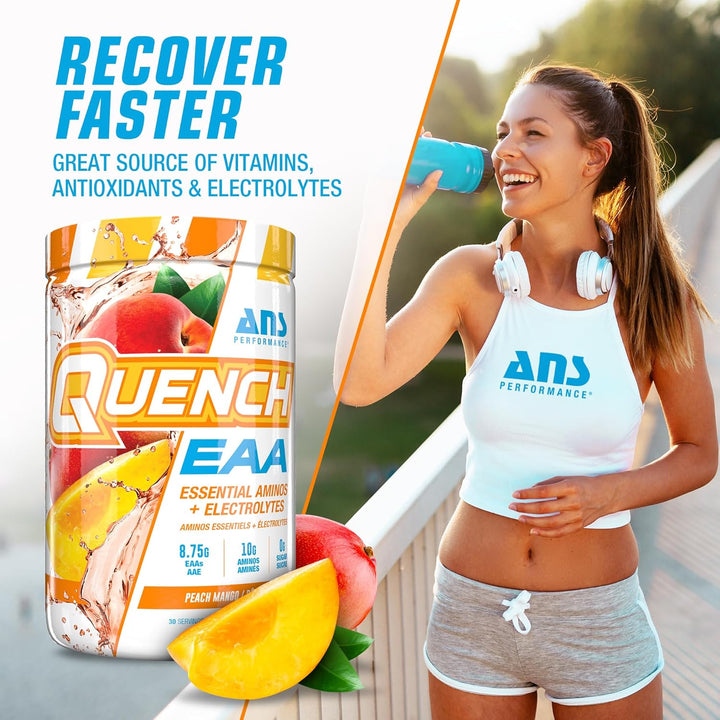 Quench – Poudre d'AAEs + Électrolytes – Pêche Mangue