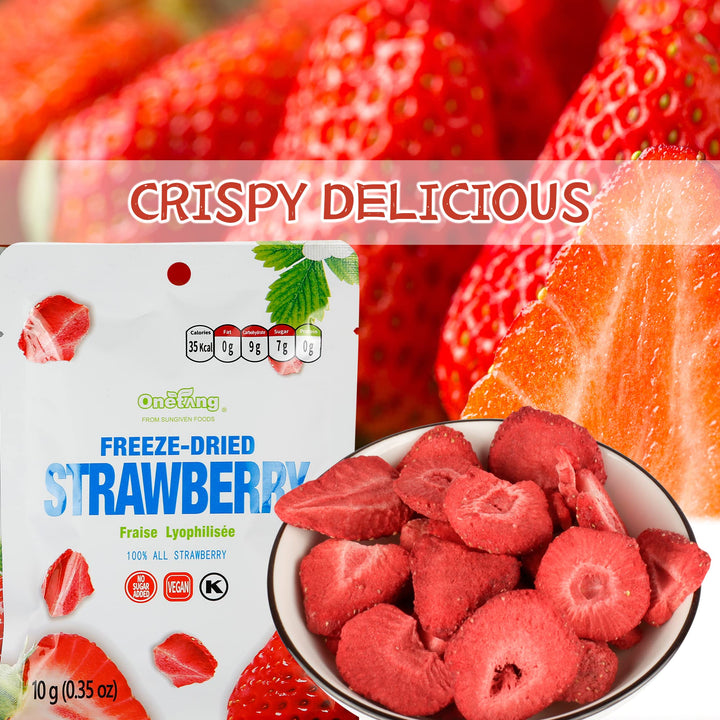 ONETANG – Freeze-Dried Strawberries – 10 Single-Serve Packs