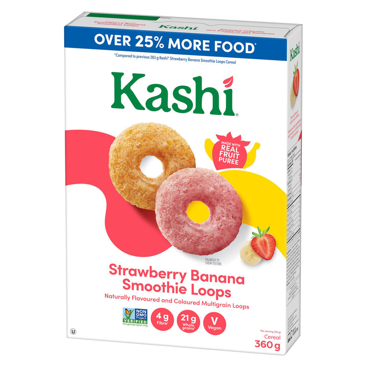 Kashi Strawberry Banana Smoothie Loops 2 x 360g - Canadian Distribution - Ships Free Within Canada on Orders Above CAD $199