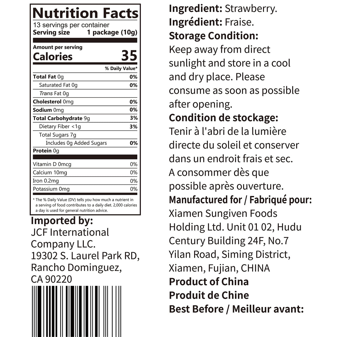 ONETANG – Freeze-Dried Strawberries – 10 Single-Serve Packs