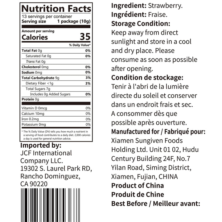 ONETANG – Freeze-Dried Strawberries – 10 Single-Serve Packs