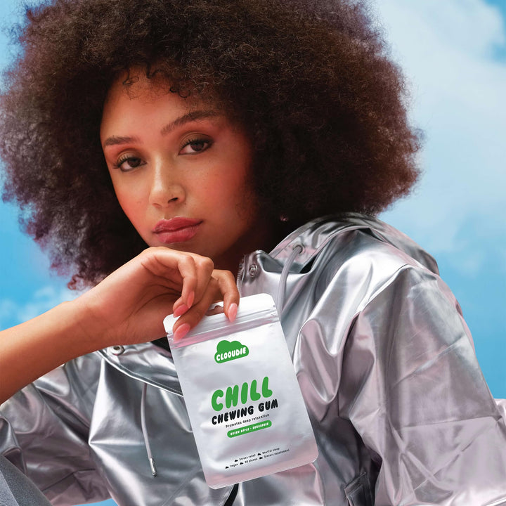 Clooudie Chill Green Apple Chewing Gum - Vegan, Sugar Free, 30 Pieces - Canadian Distribution - Ships Free Within Canada on Orders Above CAD $199