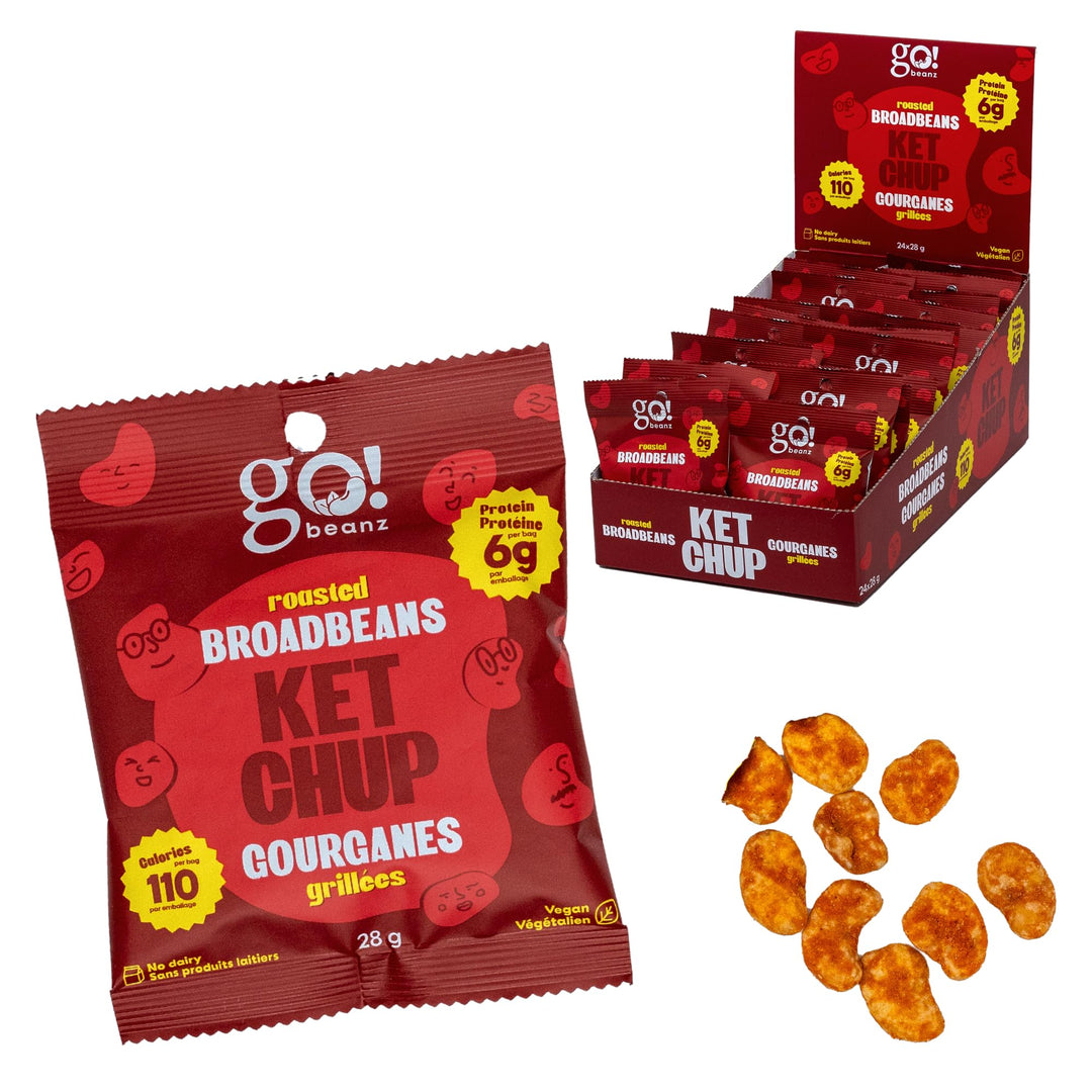GoBeanz – Crunchy Broad Beans – Ketchup – 24 × 28 g