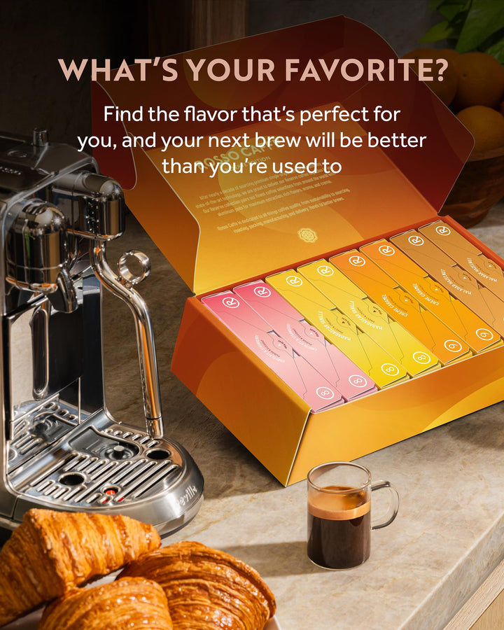 Rosso Caffè – Espresso Coffee Pods – Flavored Pack – 80 Pods