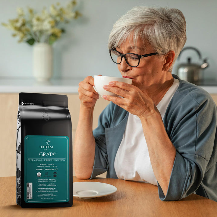 Lifeboost – Ground Coffee – Medium Roast – 12oz – Low acid organic