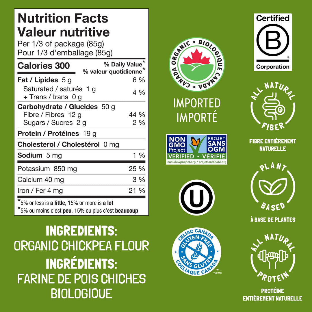 Felicia Organic Chickpea Fusilli Pasta – 2 x 250g - Canadian Distribution - Ships Free Within Canada on Orders Above CAD $199