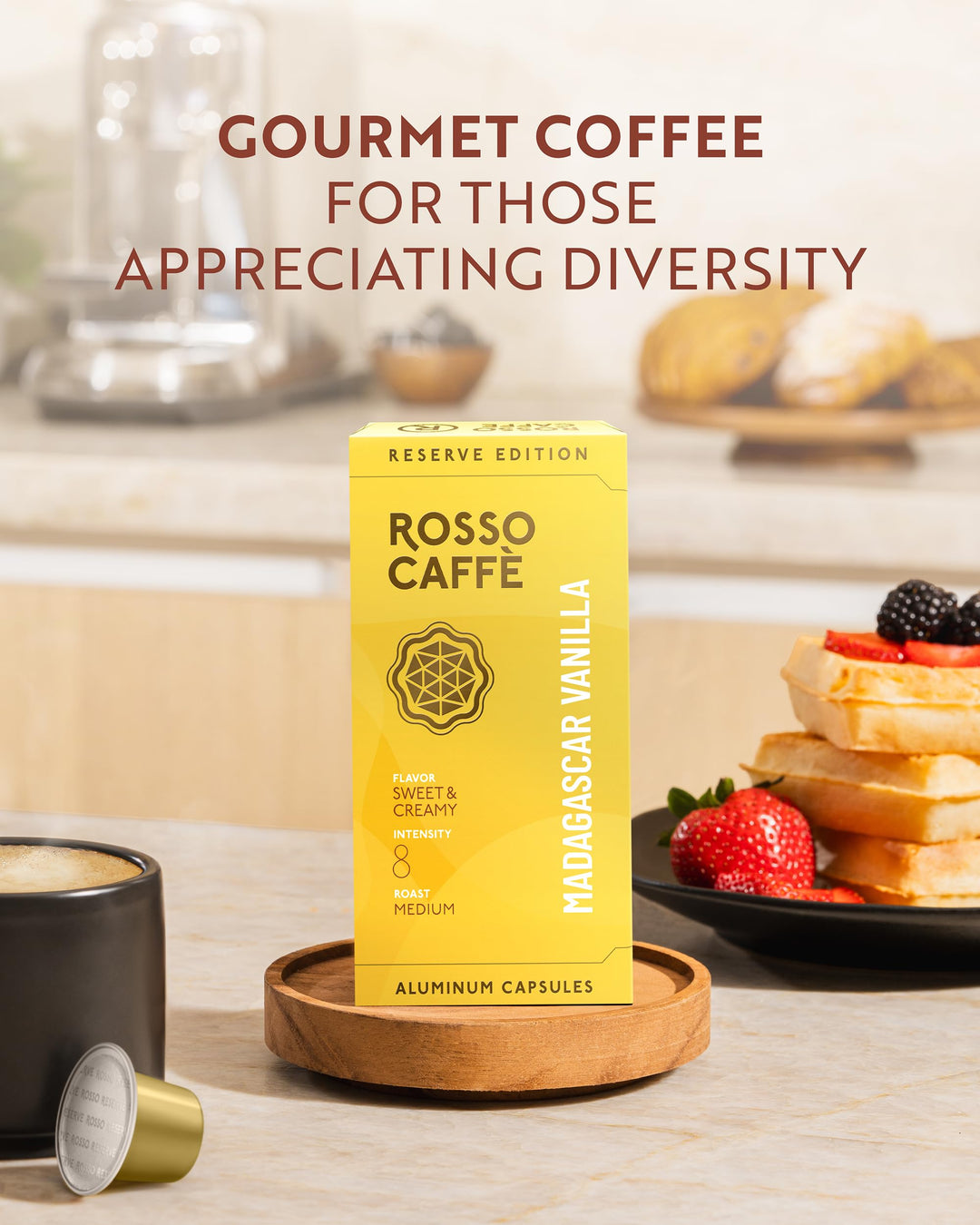 Rosso Caffè – Espresso Coffee Pods – Flavored Pack – 80 Pods