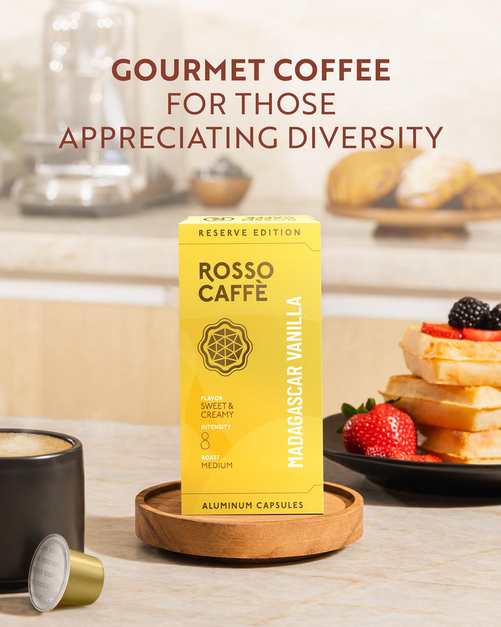 Rosso Caffè – Espresso Coffee Pods – Flavored Pack – 80 Pods